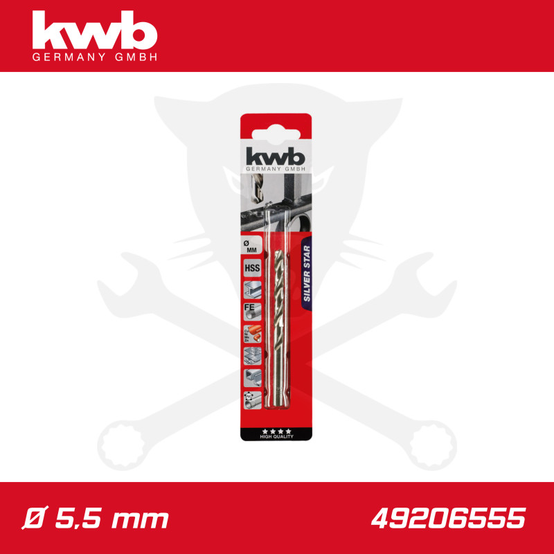 Csigafúró 5,5 mm HSS-G DIN 338 Silver Star, profi - KWB