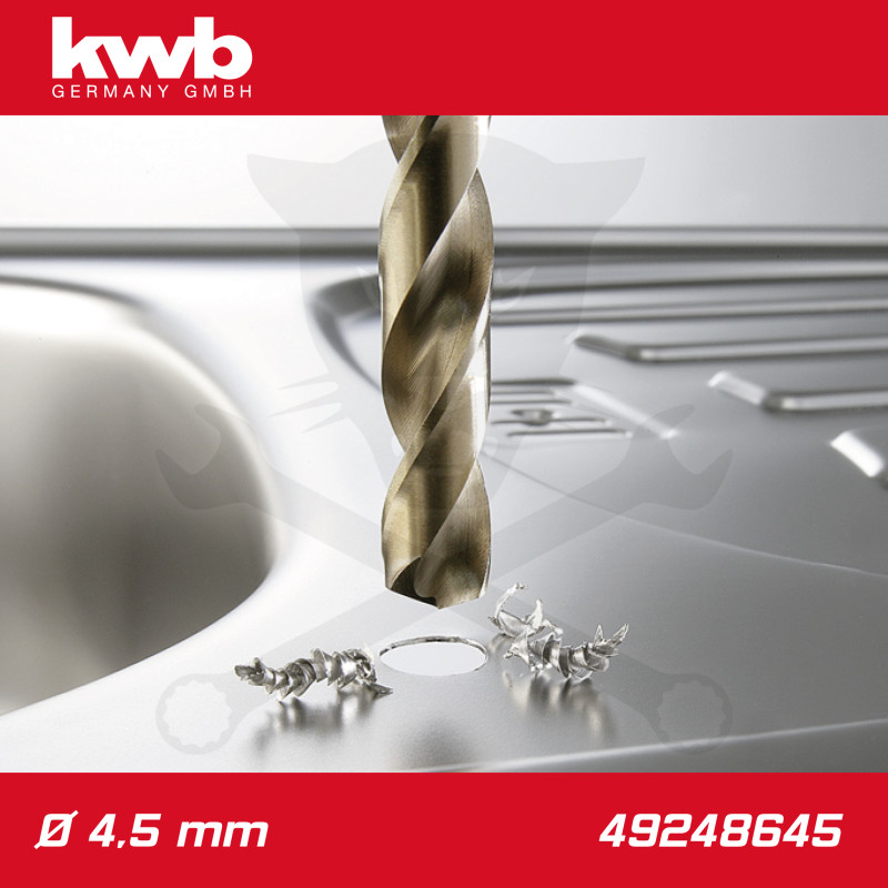Csigafúró 4,5 mm HSS-G Co5 DIN 338 Twist, profi - KWB