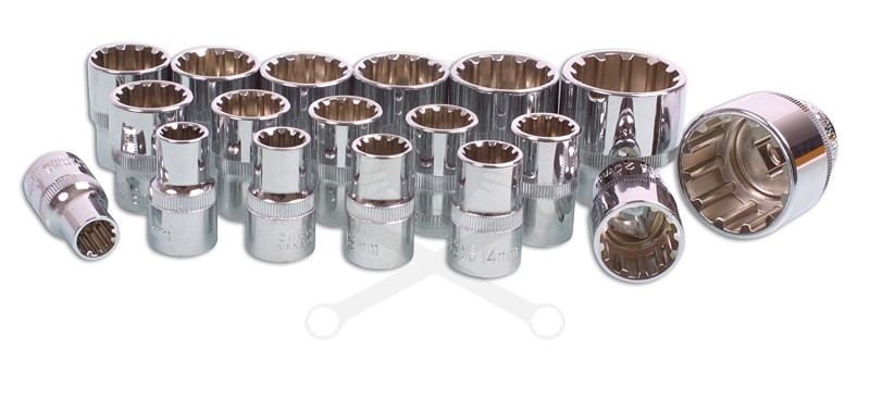 Dugókulcs - crowafej készlet1/2" Gear Lock - Alldrive 18db 10-32mm -TS20