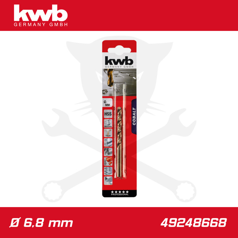 Csigafúró 6,8 mm HSS-G Co5 DIN 338 Twist, profi - KWB