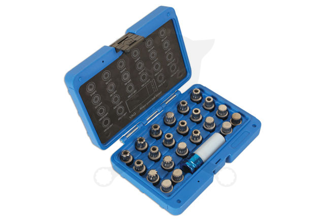 Kerékör kulcs készlet VW / AUDI gyári kerékőrökhöz 23 db-os