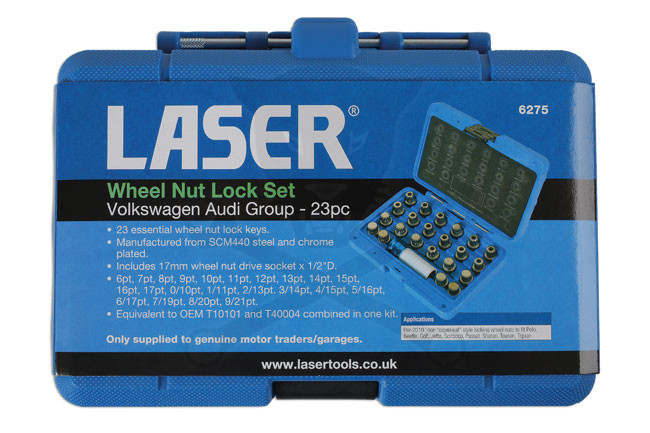 Kerékör kulcs készlet VW / AUDI gyári kerékőrökhöz 23 db-os