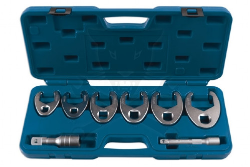 Villáskulcs adapter készlet nyitott 1/2"-3/4" 6+2 db: 33-50 mm "Crowfoot"