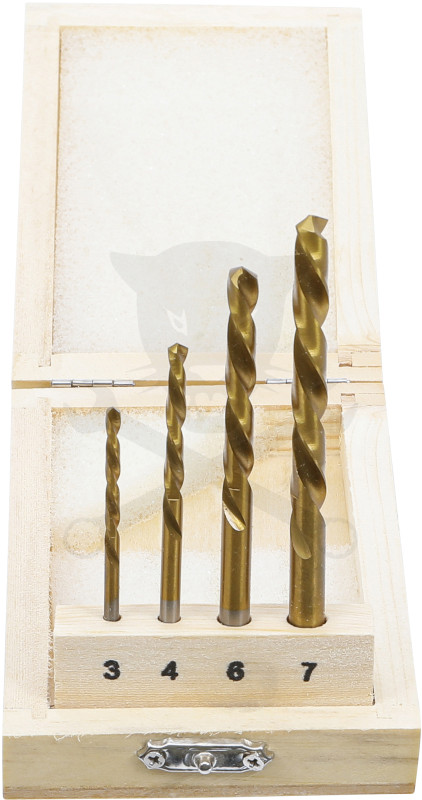 Csigafúró készlet - BALOS - HSS Titán bevonatú 4 db-os: 3-4-6-7 mm - BGS