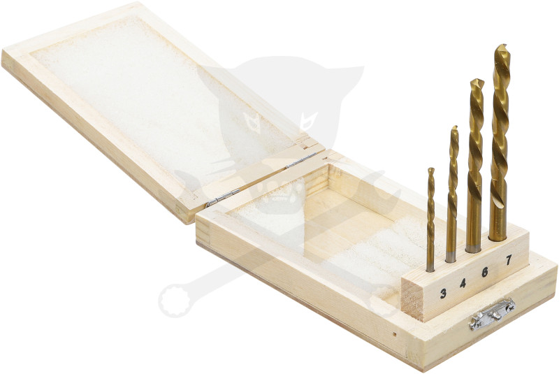 Csigafúró készlet - BALOS - HSS Titán bevonatú 4 db-os: 3-4-6-7 mm - BGS