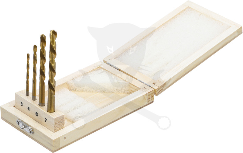 Csigafúró készlet - BALOS - HSS Titán bevonatú 4 db-os: 3-4-6-7 mm - BGS