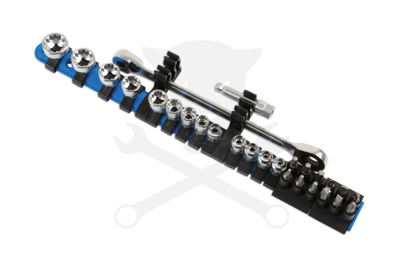 Dugókulcs - crowafej készlet 1/4" Gear Lock - Alldrive 27 db+Tart. -TS20