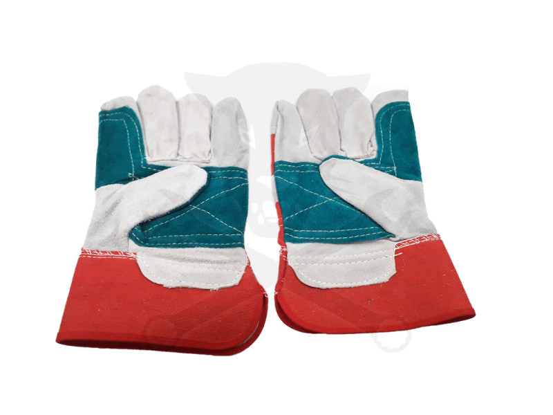 Kesztyű hasított marhabőr 11-es XXL Piros-Szürke-Kék EN4144 -