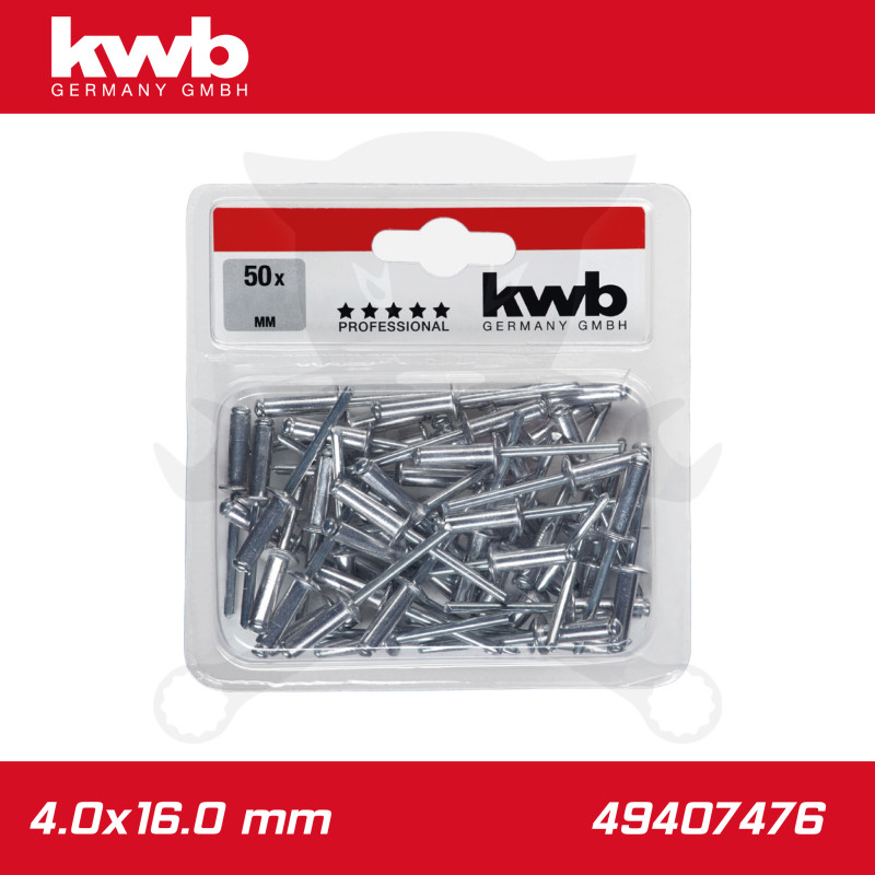 Popszegecs, alu-horganyzott DIN 7337 4.0x16.0 mm 50 db-os - KWB