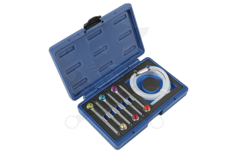 Féklégtelenítő kulcs készlet tömlővel 6 db-os + szelepes tömlő -TS20