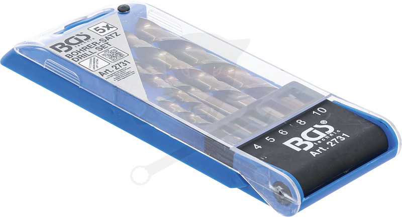 Csigafúró Klt. - BALOS - HSS Co5 Kobalt tartalom 5 db-os: 4-5-6-8-10mm