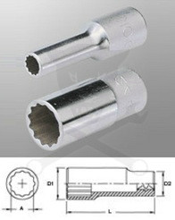 Dugókulcs - crowafej 1/2" 12 szög hosszú 14 mm Genius