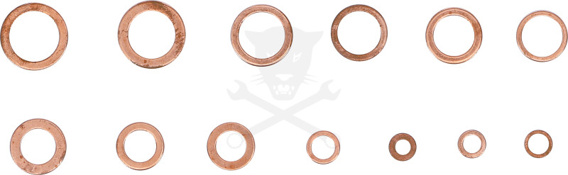 Tömítőgyűrű készlet réz 75 db-os rézalátét metrikus készlet
