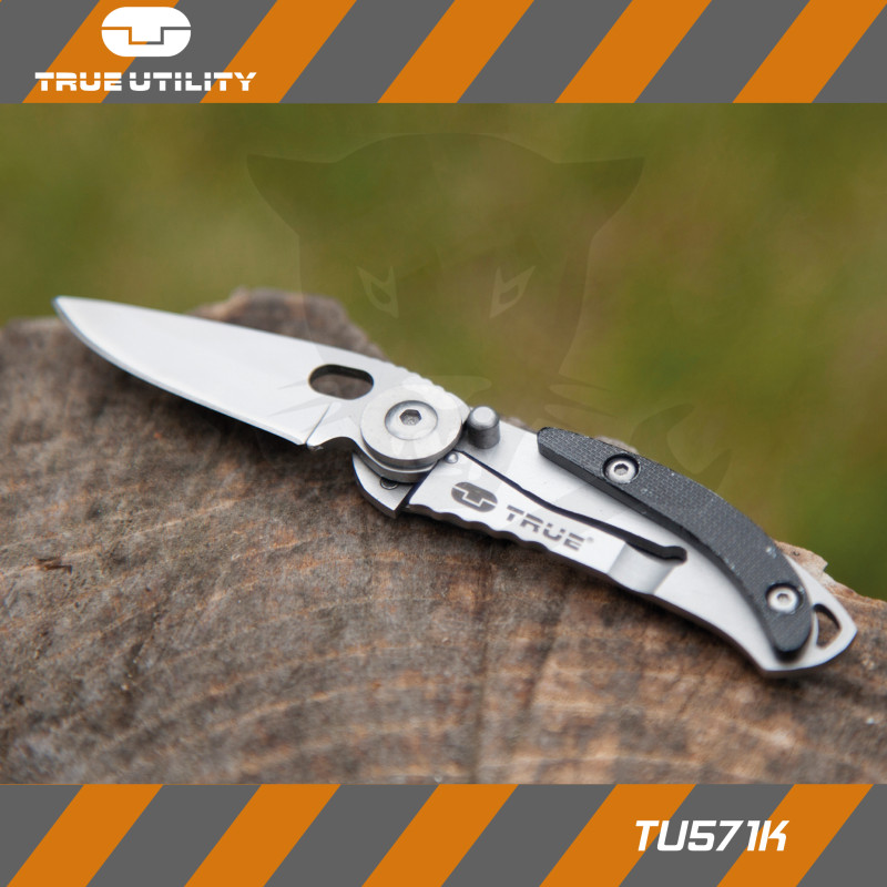 Vágókés, összecsukható Skeletonknife - Fekete-Szürke-True