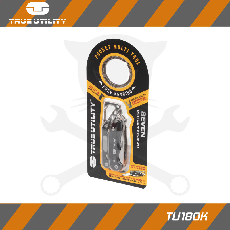 Multifunkciós szerszám, SEVEN 9in1 - Fekete-Ezüst - True