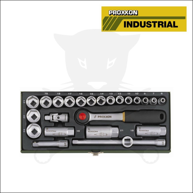 Dugókulcs készlet 3/8" 6 lap 4-24 mm 24 db-os PROXXON