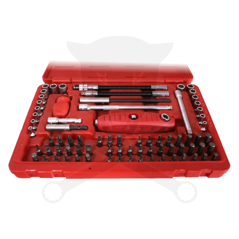 Csavarhúzó bit készlet univerzális 4:1-ben hajtó+flexi 76 db-os Genius