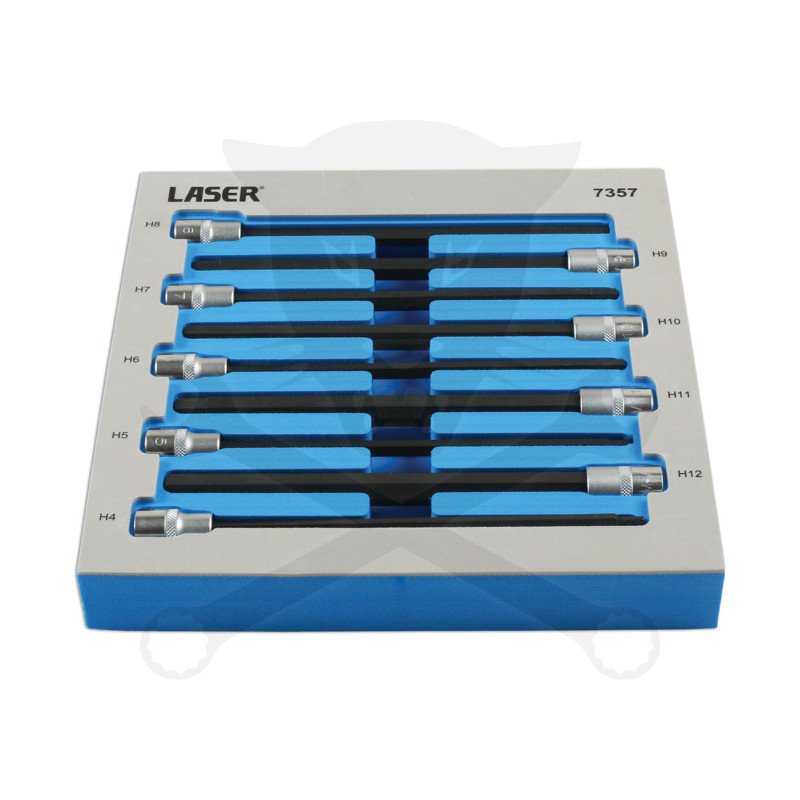 Rátűzőkulcs 9 db-os készlet 3/8" Imbusz 4-12 mm extra hosszú 200 mm