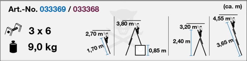 Létra ALU létrafokos sokcélú álló 3x 6 fokos - Krause CORDA