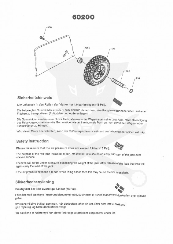 Kiegyensúlyozó gumikerék szett 4-5-6-10-12-15-20 tonnás Compac emelőkhöz