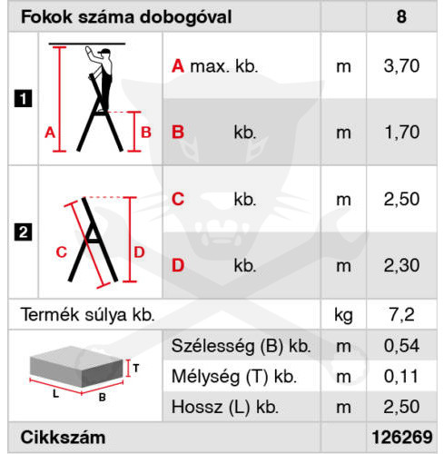 Létra ALU lépcsőfokos álló 1x 7 fokos - Krause Monto SOLIDY