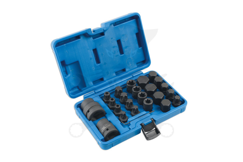 Bit készlet teherautós 3/4" és 1" 24 db-os gépi imbusz+torx+XZN+E-torx