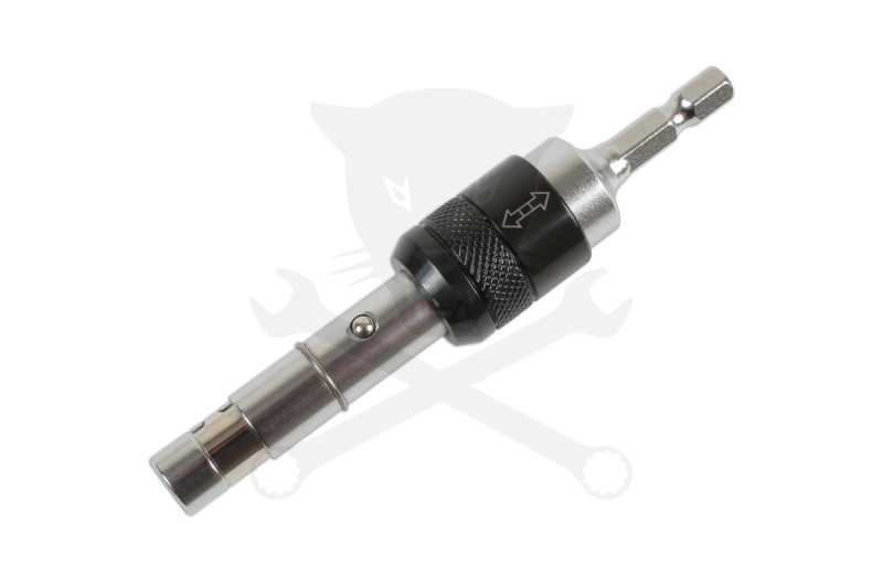 Bit tartó 1/4"-os, fúrógépbe fogható Csuklós / Fix 2:1-ben - Laser