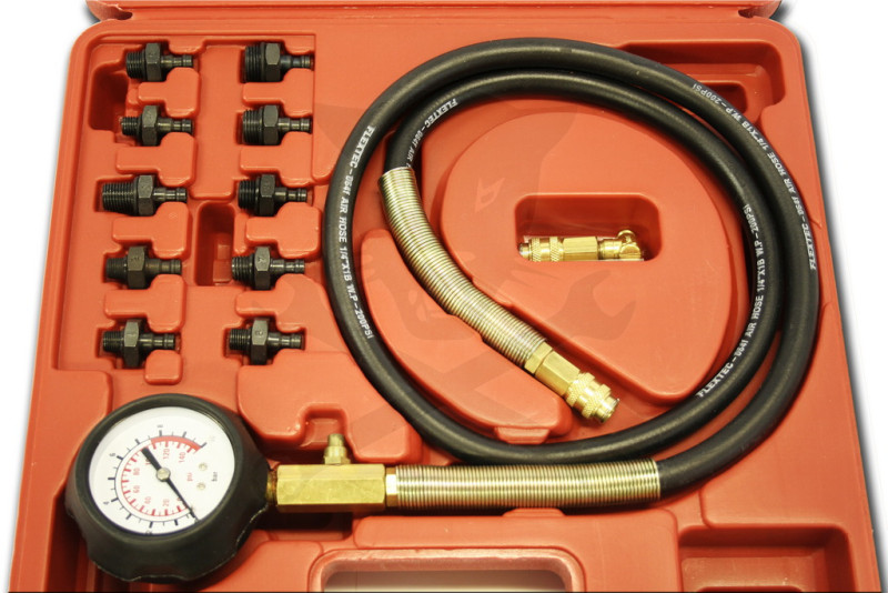 Olajnyomásmérő készlet gyorscsatlakozós 10 db adapter + 1 db könyök