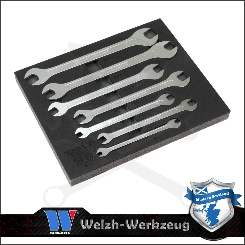 Villás-villáskulcs készlet Ultravékony és hosszú 6-19 mm 7 r. Welzh -