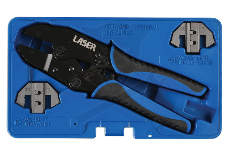 Fogó, saruzó - racsnis - szigeteletlen sarukhoz DIN 0.35-1.5 mm2 +fej