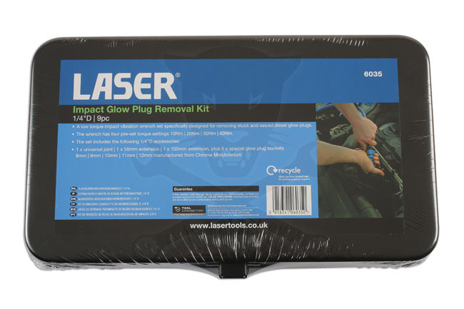 Izzítógyertya kiszerelő vibro légkulcs 1/4" 10-40 Nm 9 db-os készlet