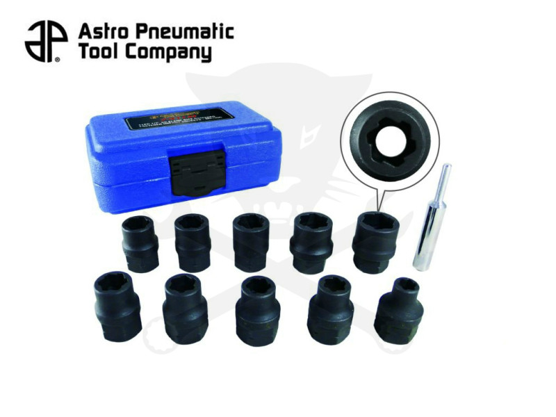 Légkulcsfej készlet 1/2" 11 db 8-19 mm sérült csavarokhoz metrikus - Astro