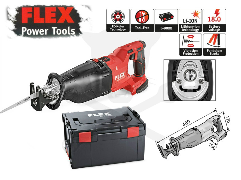 Orrfűrész Ingalökettel 32 mm- EMS rendsz.- 18V akku nélkül - Flex (RSP DW 18-EC)