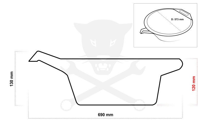Olajleeresztő tálca 15 literes - alacsony - BGS