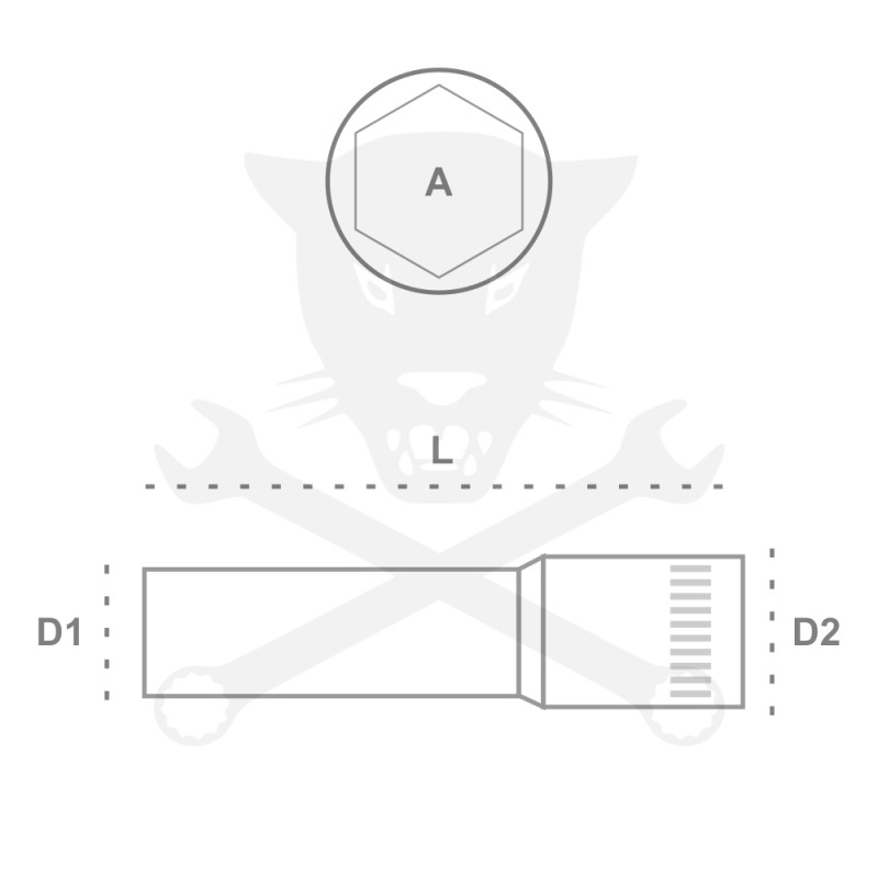 Dugókulcs - crowafej 1/4" 6 lap hosszú 9 mm Genius