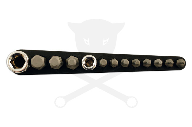 Bit készlet 13 db-os imbusz + bit 1/4"-3/8" befogó - Laser