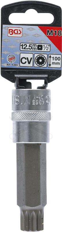 Rátűzőkulcs - crowa+bit 1/2" XZN - Spline M18 x 100 mm LYUKAS