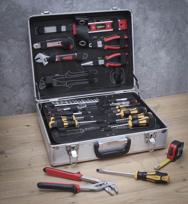 Szerszámkészlet 129 db-os alumínium kofferes készlet - BGS