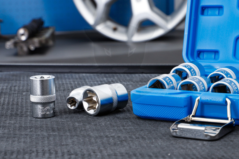 Dugókulcs - crowafej készlet 1/2" belső torx E10-E24 normál h. 9 db-os BGS