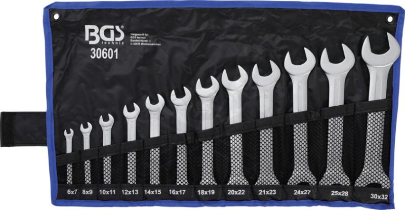 Villás-villáskulcs készlet 12 db-os 6-32 mm - hidegen kovácsolt - BGS