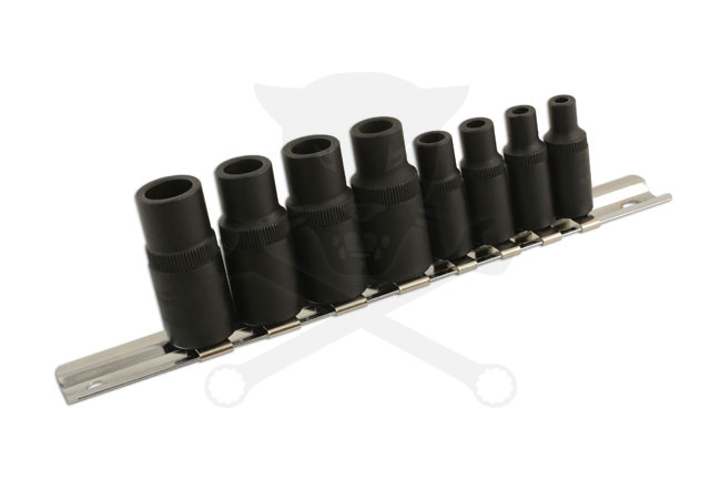 Adapter készlet menetfúrókhoz 8 db-os 4 lapú M1.5-M14 -mágneses- Laser