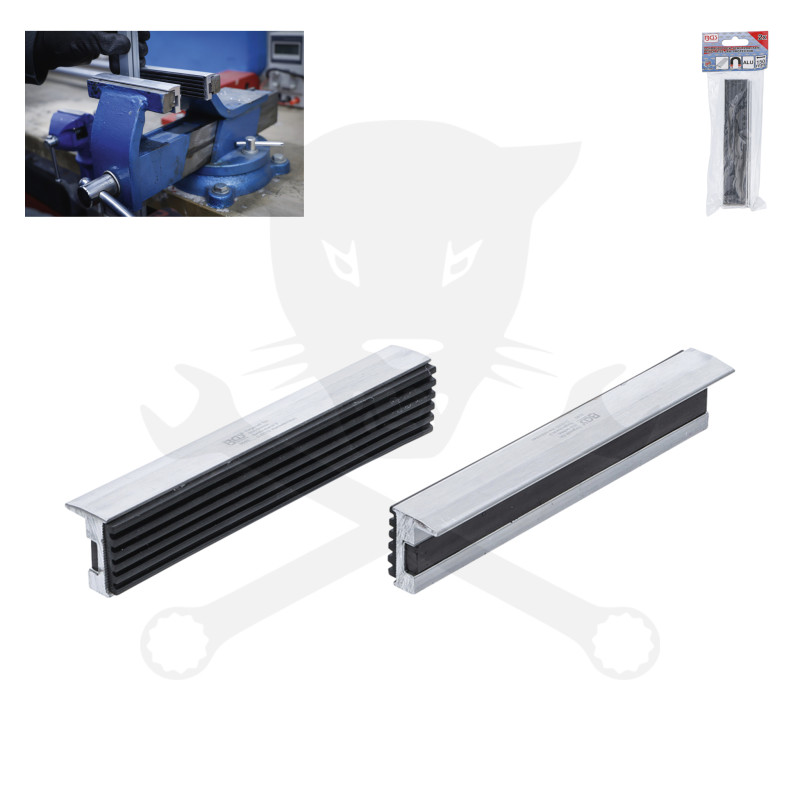 Satuhoz lágy-pofa 150 mm-es gumi betétes 2 db-os - mágneses kivitel BGS