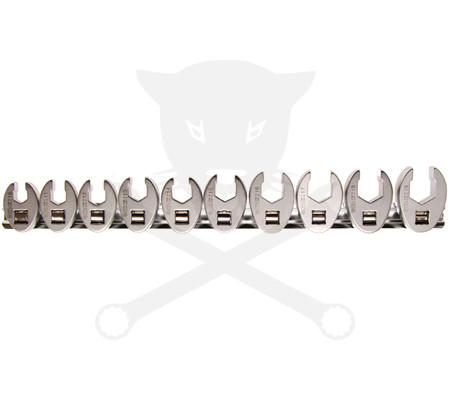 Villáskulcs adapter készlet nyitott 3/8" 10 db-os 10-19 mm "Crowfoot" BGS