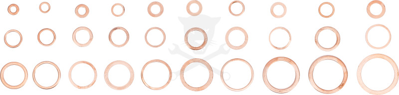 Tömítőgyűrű készlet réz 300 db-os rézalátét BGS