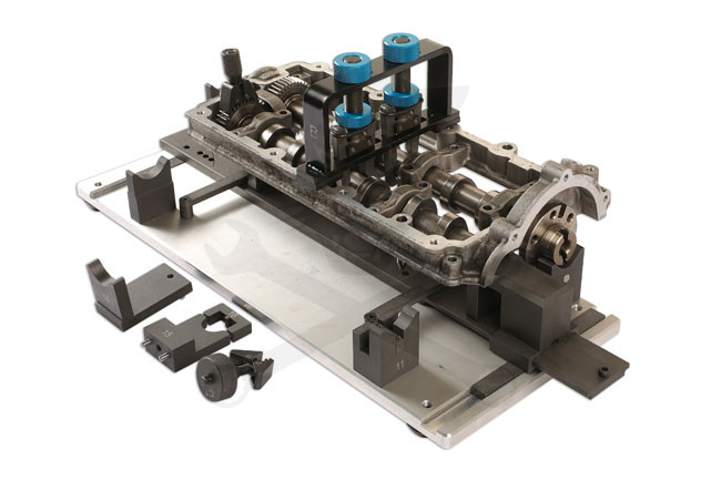 Hengerfej és vezérműtengely összeszerelő szerszám+állvány készlet - VW