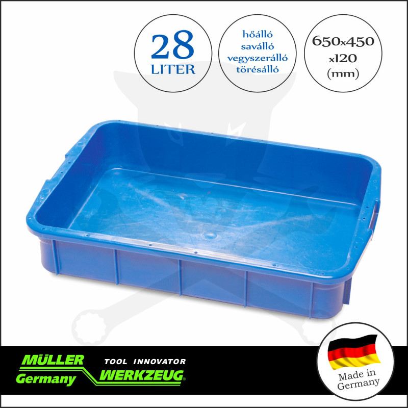 Olajleeresztő tálca 28 literes törhetetlen - olaj-fagyálló- MÜLLER