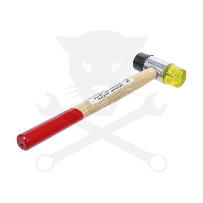 Kalapács műanyag-gumikeverék + sárga nylon fej (cserélhető) D=30 mm BF22