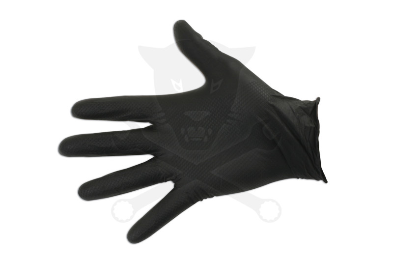 Kesztyű Grippaz 100% Nitril 9/L - dobozos 50 db-os - FEKETE