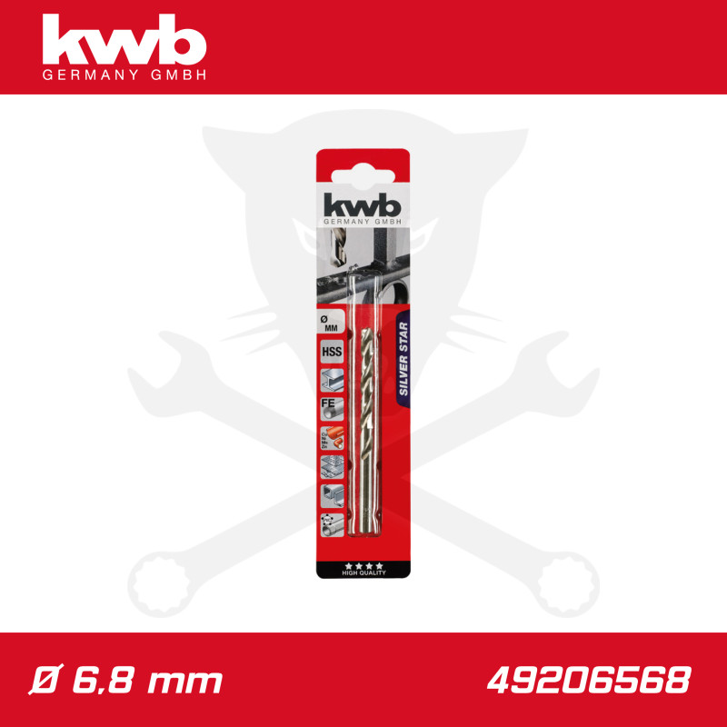 Csigafúró 6,8 mm HSS-G DIN 338 Silver Star, profi - KWB