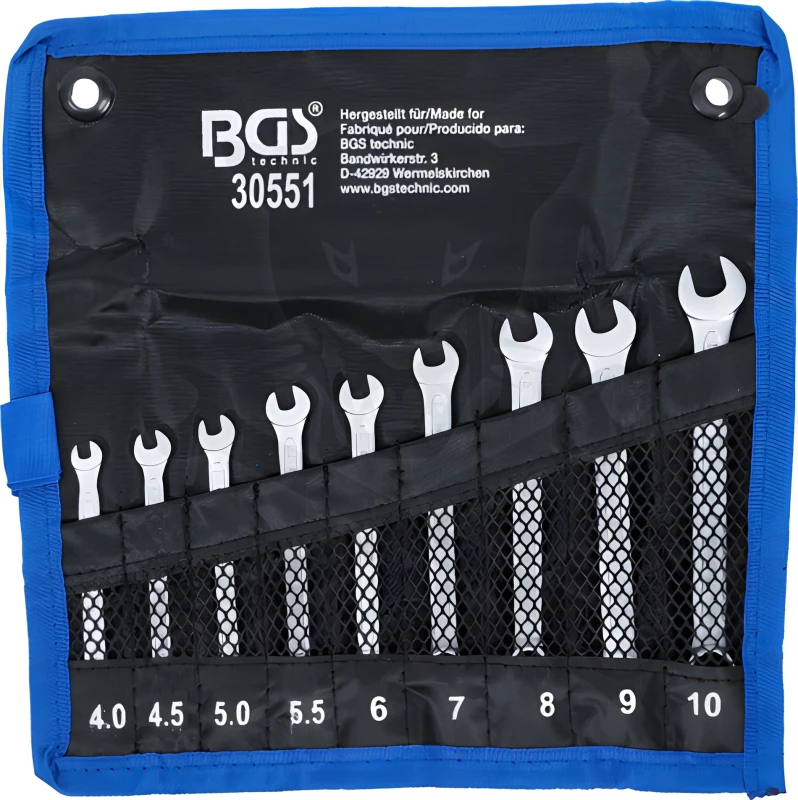 Csillag-villás racsnis készlet 9r. 4-10 mm - BGS